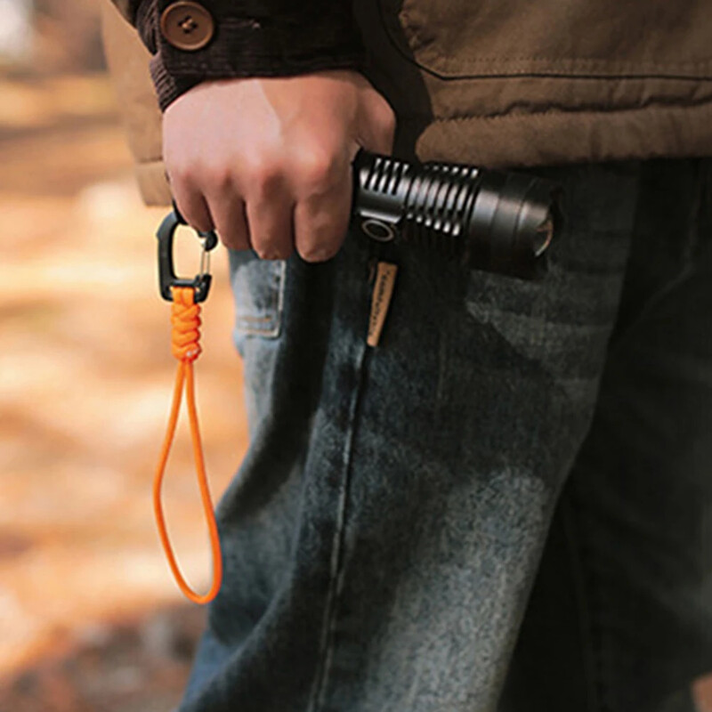 Paracord atslēgu piekariņa aukla Augstas izturības izpletņa aukla izdzīvošanas mugursoma atslēgu piekariņš zibspuldzes kamera pret pazaudēšanu pakarināmā virve