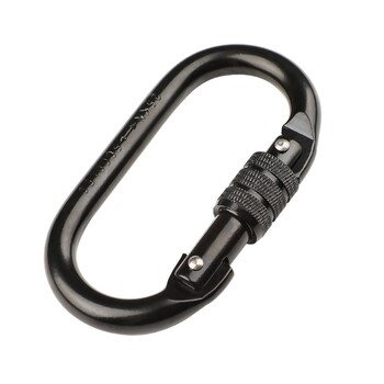 Rock Climbing Carabiner Alloy Steel Oval Shape 25kN O Shape Screw Gate Locking Carabiner Yoga Outdoor