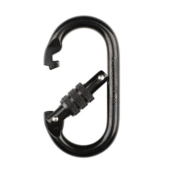 Rock Climbing Carabiner Alloy Steel Oval Shape 25kN O Shape Screw Gate Locking Carabiner Yoga Outdoor