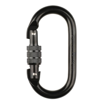 Klinšu kāpšanas karabīne sakausējums tērauds ovāla forma 25kN O forma skrūvējama vārtu bloķēšana karabīne joga āra