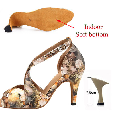 Lotynų kalbos šokių batai moteriški minkštu padu salsa tango sportbačiai Damasko violetinė chaki spalvos vasaros mergaičių aukštakulniai sandalai Pratimai