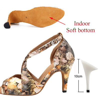 Lotynų kalbos šokių batai moteriški minkštu padu salsa tango sportbačiai Damasko violetinė chaki spalvos vasaros mergaičių aukštakulniai sandalai Pratimai