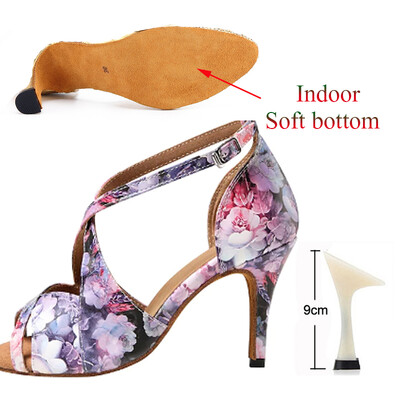 Lotynų kalbos šokių batai moteriški minkštu padu salsa tango sportbačiai Damasko violetinė chaki spalvos vasaros mergaičių aukštakulniai sandalai Pratimai