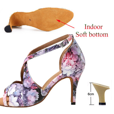 Lotynų kalbos šokių batai moteriški minkštu padu salsa tango sportbačiai Damasko violetinė chaki spalvos vasaros mergaičių aukštakulniai sandalai Pratimai