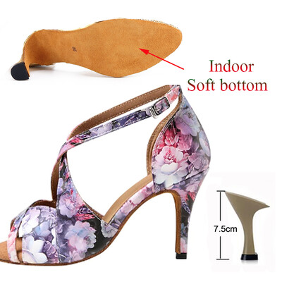 Lotynų kalbos šokių batai moteriški minkštu padu salsa tango sportbačiai Damasko violetinė chaki spalvos vasaros mergaičių aukštakulniai sandalai Pratimai