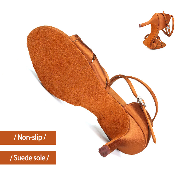 DKZSYIM moteriški Lotynų Amerikos šokių batai pobūvių aukštakulniai vakarėlių šokių batai minkštu padu šilko tango salsa batai moterims, mergaičių sandalai