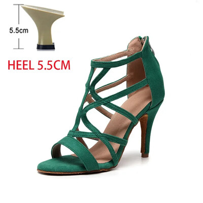 Dámske latinskoamerické tanečné topánky na salsu s otvorenou špičkou, semišová podrážka, veľké čižmy, spoločenské topánky, profesionálne párty, jazz, tango, tanečné topánky na vysokých podpätkoch