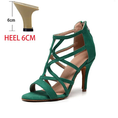 Dámske latinskoamerické tanečné topánky na salsu s otvorenou špičkou, semišová podrážka, veľké čižmy, spoločenské topánky, profesionálne párty, jazz, tango, tanečné topánky na vysokých podpätkoch