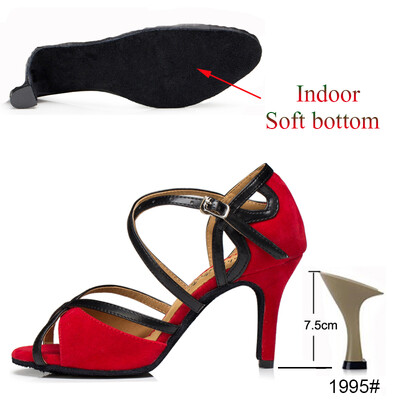 Dámske tanečné topánky na salsu a tango, spoločenské párty a šport, červené a čierne, dievčenské, vysoké podpätky, letné sandále, outdoorové, dámske tanečné topánky
