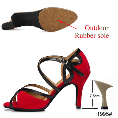 Dámske tanečné topánky na salsu a tango, spoločenské párty a šport, červené a čierne, dievčenské, vysoké podpätky, letné sandále, outdoorové, dámske tanečné topánky