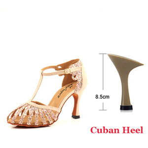 Ladingwu 2021 Nový štýl salsa tanečných topánok pre ženy a dievčatá latinskoamerické tanečné topánky, semišové trblietavé topánky s mäkkou podrážkou, spoločenské tanečné topánky, tanečné san