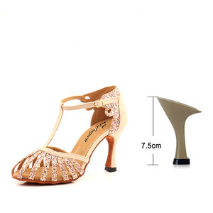 Ladingwu 2021 Nový štýl salsa tanečných topánok pre ženy a dievčatá latinskoamerické tanečné topánky, semišové trblietavé topánky s mäkkou podrážkou, spoločenské tanečné topánky, tanečné san