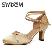 SWDZM odos tonas Satino kalnų krištolas Modernūs šokių batai Lotynų Amerikos šokių batai Vestuviniai batai Baotou Kalnų krištolas aukštakulniai sandalai