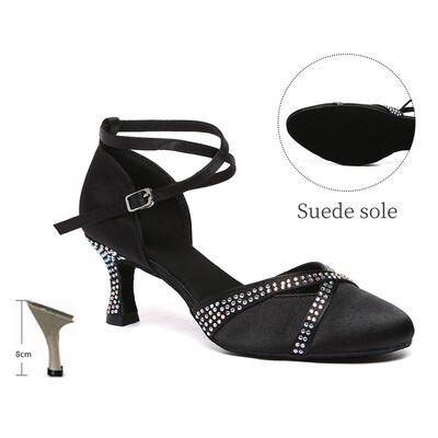 SWDZM odos tonas Satino kalnų krištolas Modernūs šokių batai Lotynų Amerikos šokių batai Vestuviniai batai Baotou Kalnų krištolas aukštakulniai sandalai