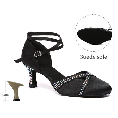 SWDZM odos tonas Satino kalnų krištolas Modernūs šokių batai Lotynų Amerikos šokių batai Vestuviniai batai Baotou Kalnų krištolas aukštakulniai sandalai