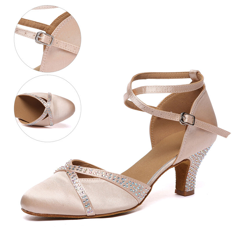 SWDZM odos tonas Satino kalnų krištolas Modernūs šokių batai Lotynų Amerikos šokių batai Vestuviniai batai Baotou Kalnų krištolas aukštakulniai sandalai