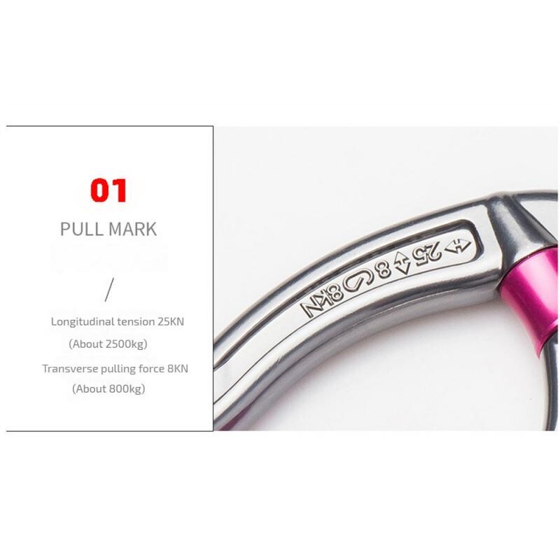 Alpinism Speologie Alpinism Carabinier Coarda anti-alunecare Blocare principală În formă de pește Carabinier Clip Cârlig de blocare cu scripete fin