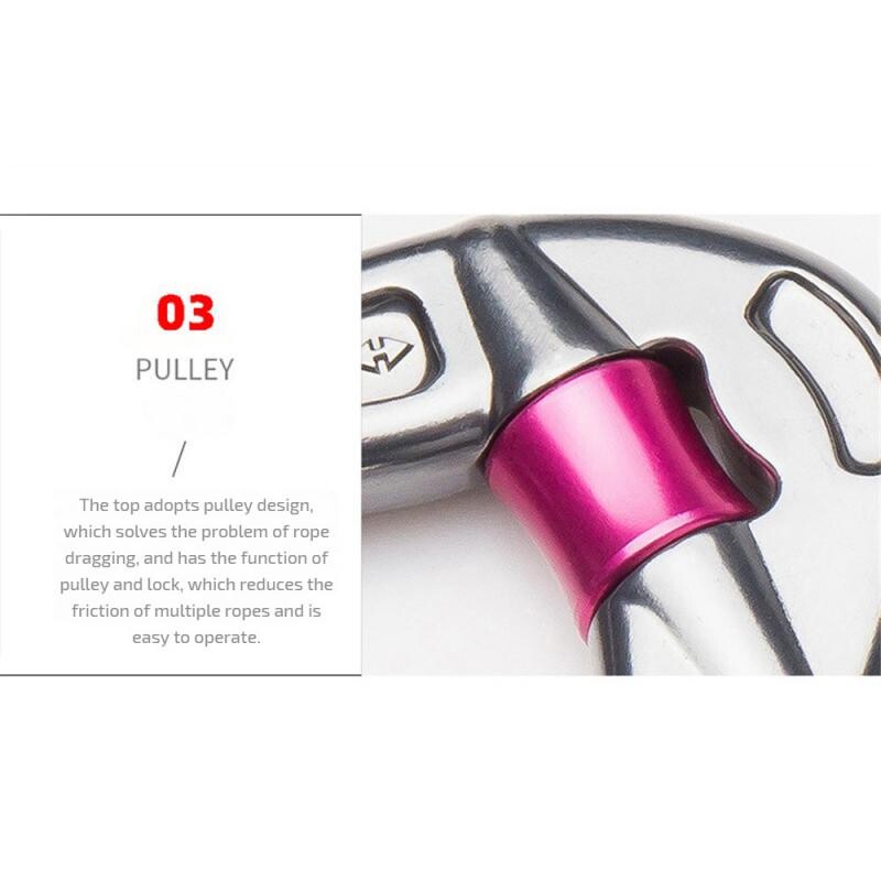 Alpinism Speologie Alpinism Carabinier Coarda anti-alunecare Blocare principală În formă de pește Carabinier Clip Cârlig de blocare cu scripete fin