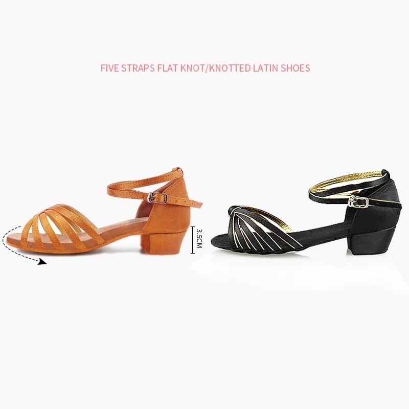 Meiteņu Latin Ballroom Tango Salsa Tango Sieviešu Salsa Rumba Latīņu deju apavi Latīņu deju apavi zempapēžu kurpes 3 krāsas