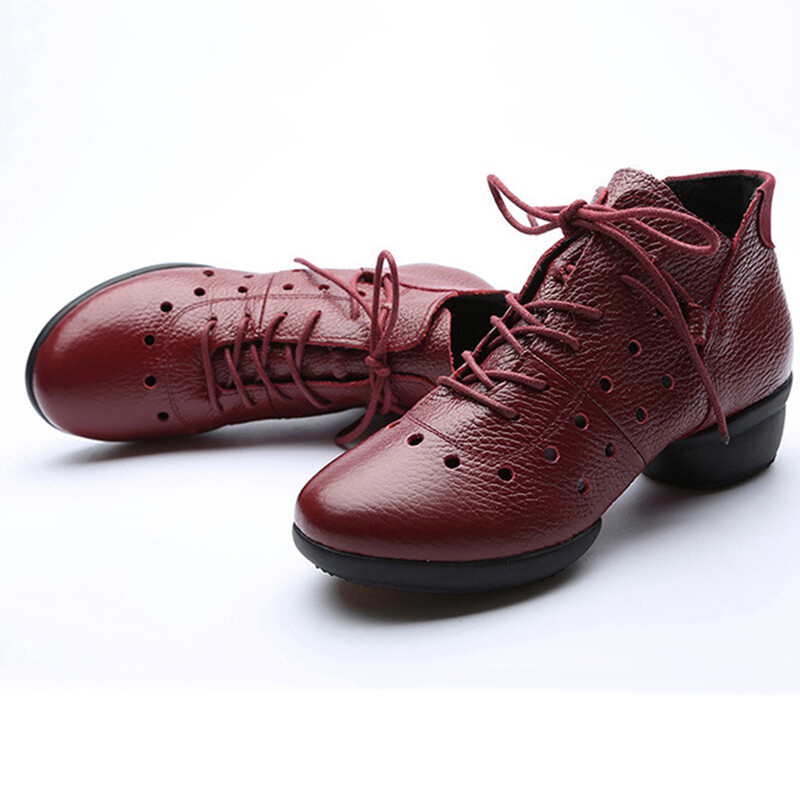 Natūralios odos moteriški šokių batai Moteriški šiuolaikinių šokių batai mergaičių džiazo batai minkštu padu Four Seasons moteriški lotynų batai