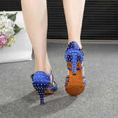 XIHAHA Hot Latin Dance Shoes Moteriški Satin Salsa Šokių Batai Merginoms Rhinestone Ballroom Dance Batai Shine sandalai, moteriški