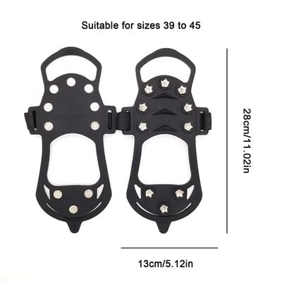 S-XL 10 smeigių Neslystantis ledo sniego griebtuvas smaigalys žieminiai laipiojimo batai neslystantys ledo rankenos batams batams sniego segtukai.