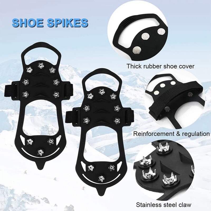 S-XL 10 smeigių Neslystantis ledo sniego griebtuvas smaigalys žieminiai laipiojimo batai neslystantys ledo rankenos batams batams sniego segtukai.