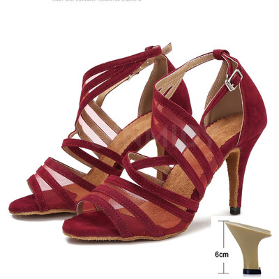 Čierne latinskoamerické tanečné topánky pre ženy, letné sandále, sieťované, priedušné tanečné topánky, jehlové topánky s mäkkým podpätkom, dámske rumba 2024