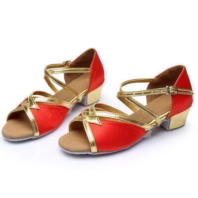 Moteriški Lotynų Amerikos šokių batai Spalvoti blokiniai šokių batai Moteriški vaikų ir moteriškų kostiumų šokių batai moterims Lotynų Amerikos šokių batai žemakulniai