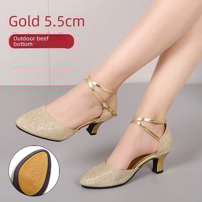 3,5 cm biezuma latīņu deju apavi sieviešu kvadrātveida pieaugušajiem, mīkstas zoles deju apavi sintētiskā āda