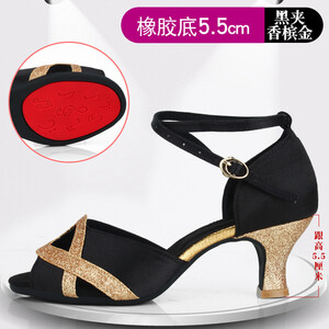 XIHAHA naiste kuumad tantsujalatsid, ladina tantsujalatsid Ladys Girls salsa tantsukingad, mustad kalasuu kontsad 5,5/6,5/7,5 cm