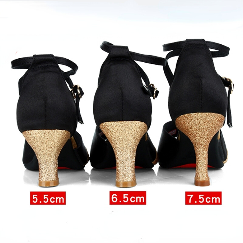 XIHAHA naiste kuumad tantsujalatsid, ladina tantsujalatsid Ladys Girls salsa tantsukingad, mustad kalasuu kontsad 5,5/6,5/7,5 cm