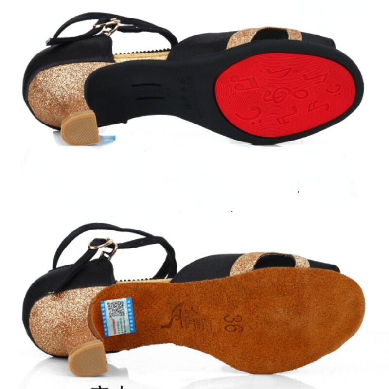 XIHAHA naiste kuumad tantsujalatsid, ladina tantsujalatsid Ladys Girls salsa tantsukingad, mustad kalasuu kontsad 5,5/6,5/7,5 cm