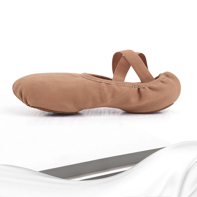 Moteriški mergaičių baleto batai baleto plokščiapadžiai ištempti drobė, suskaidyta minkšta padas, elastingas audinys Profesionalūs baleto batai šokių šlepetės