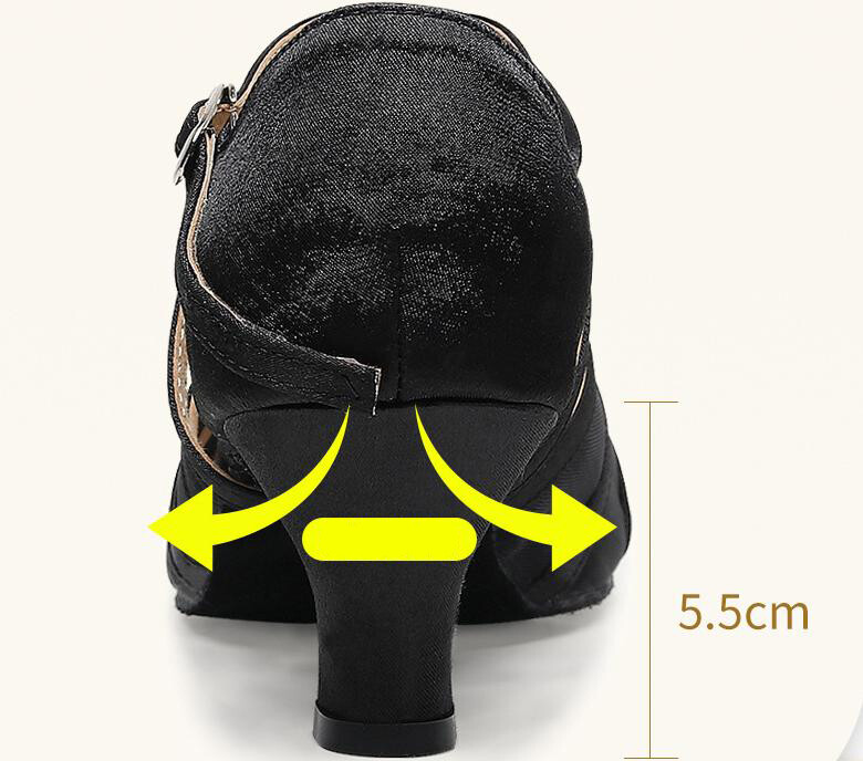 Musta võrguga ladina tantsukingad Õõnesed hingavad sisetantsutreeningud Kõrge kontsaga sandaalid Tango Jazz Peoetendus ballisaalis