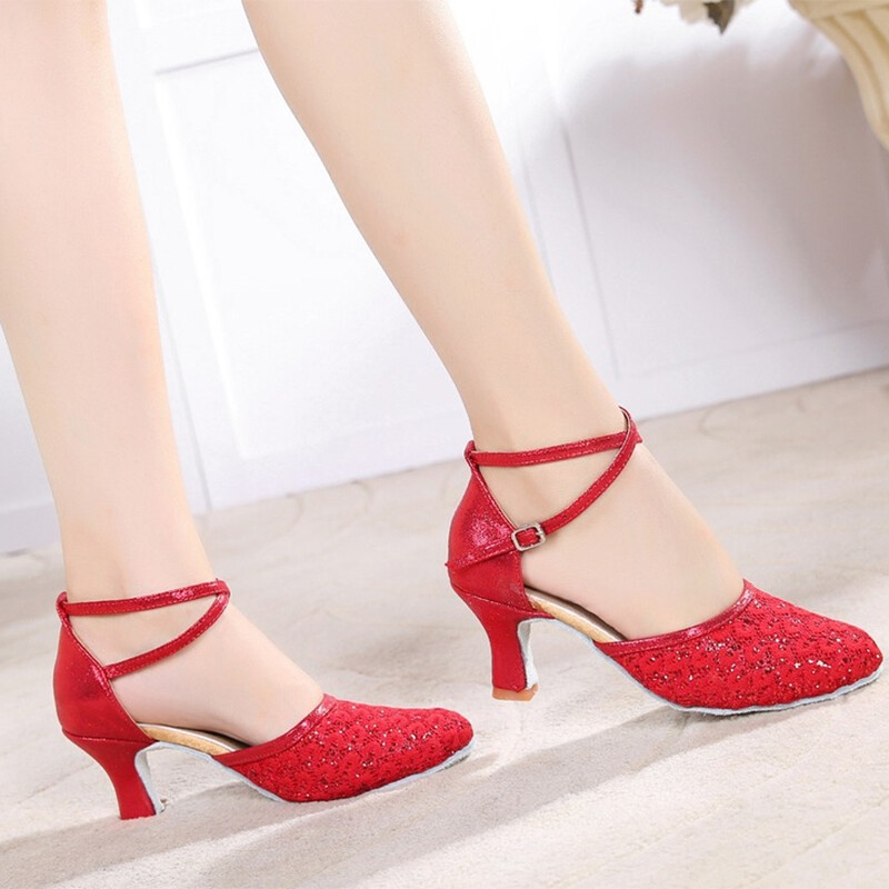 Sieviešu deju apavi Latin Girls Modern Tango balles deju apavi Sieviešu augstpapēžu deju apavi ar mīkstu zoli Profesionāli melni sarkani