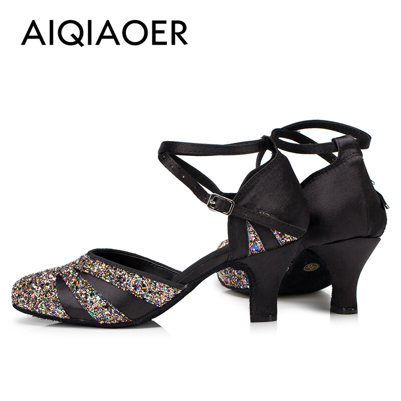 Latinskoamerické tanečné topánky dáma salsa tango klub stretnutie dievčatá vysoký podpätok vonkajšie uzavretá špička topánky šport