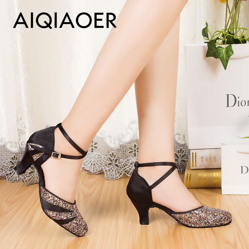 Latinskoamerické tanečné topánky dáma salsa tango klub stretnutie dievčatá vysoký podpätok vonkajšie uzavretá špička topánky šport