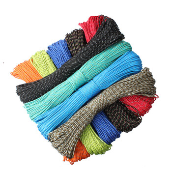 GEGEDA 2mm ανακλαστικό Paracord 3 Strand Core Paracord For Survival Parachute Cord Lanyard Camping