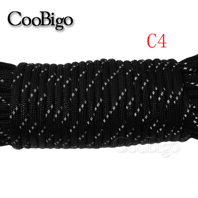 1vnt atspindinti paracord virvė, skersmuo 4 mm, skirta išgyvenimui parašiutui skirta virvelė.
