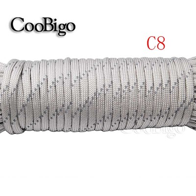 1vnt atspindinti paracord virvė, skersmuo 4 mm, skirta išgyvenimui parašiutui skirta virvelė.