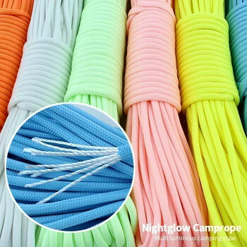 10m Paracord 550 Camping Survival Glow Rope Lanyard EDC Glowing Parachute 9 Shares Αξεσουάρ εξωτερικού καλωδίου Αναρρίχηση Πεζοπορία