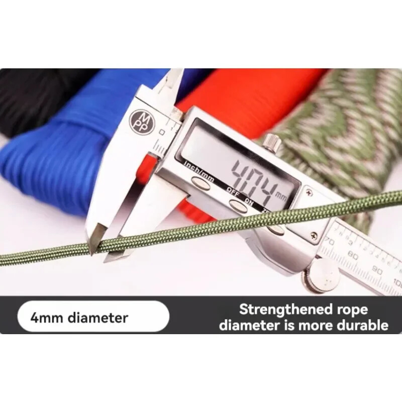 9-jezgreni 4 mm ručno tkani paracord prikladan za kampiranje na otvorenom, pričvršćivanje šatora, pakiranje i vezanje, planinarenje, narukvice za preživljavanje DIY