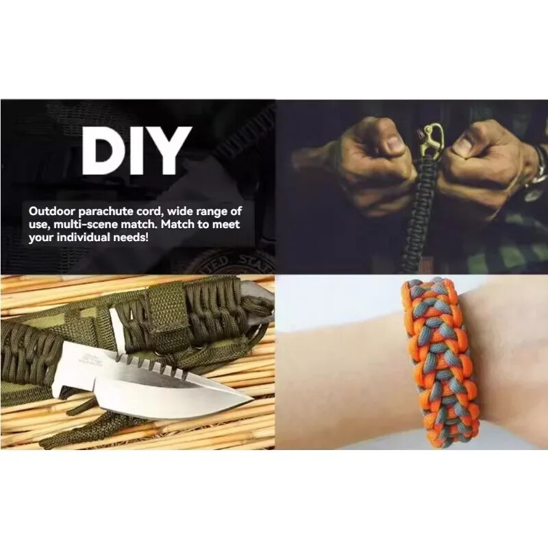 9-jezgreni 4 mm ručno tkani paracord prikladan za kampiranje na otvorenom, pričvršćivanje šatora, pakiranje i vezanje, planinarenje, narukvice za preživljavanje DIY