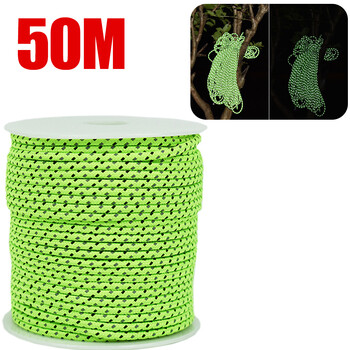 50M Reflective Paracord 2,5mm Κορδόνι αλεξίπτωτου Σχοινί επιβίωσης για υπαίθριο κάμπινγκ Σχοινί επιβίωσης με κορδόνι ομπρέλας Ανθεκτικό σχοινί ρούχων