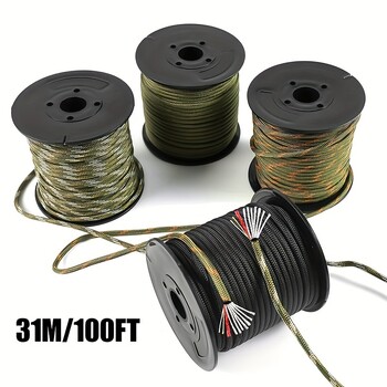 31M 10 πυρήνες paracord Πυρήνας αλεξίπτωτου Dia 4mm For Camping Survival Πολυλειτουργικά αξεσουάρ σκηνής πεζοπορίας