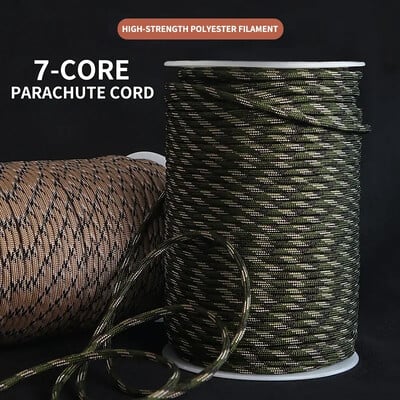 7 ядра 550 Paracord Cord 5 8 16 31 M Dia.4 mm за къмпинг на открито, оцеляване, ремък, парашутно въже, аксесоари за туристическа палатка