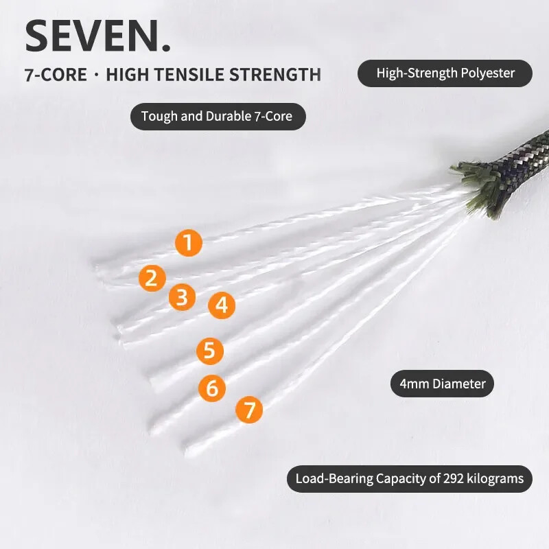 7 miezuri 550 cablu paracord 5 8 16 31 M Dia.4mm pentru supraviețuire camping în aer liber cordon parașuta cort drumeții accesorii cort