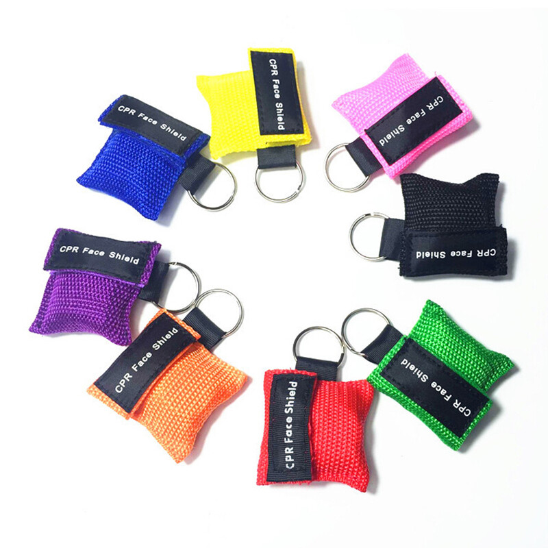 5/6/8/10 vnt. Lauko avarinis naudojimas CPR kaukė gaivinti veido kaukė Vienkartinė kelioninė CPR kišeninė kaukė raktų pakabuko žiedas