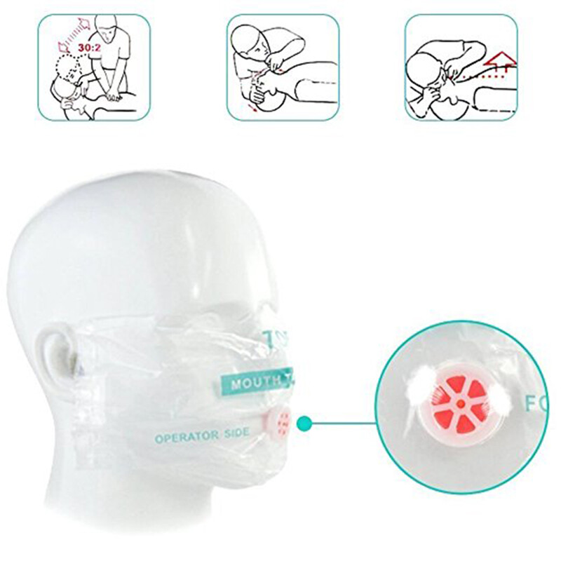 5/6/8/10 vnt. Lauko avarinis naudojimas CPR kaukė gaivinti veido kaukė Vienkartinė kelioninė CPR kišeninė kaukė raktų pakabuko žiedas